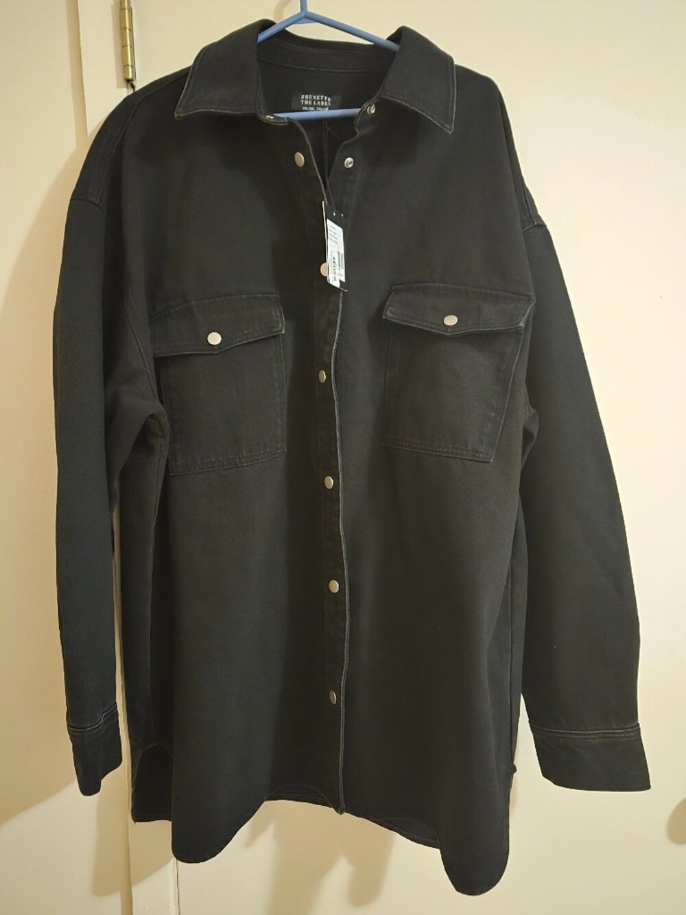 Brunette The Label black denim jacket 2xl
